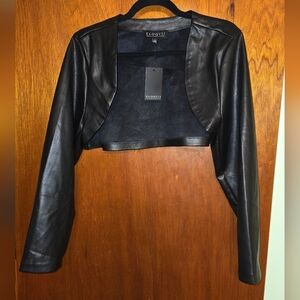 Eloquii Black Women's Cropped Shrug Jacket